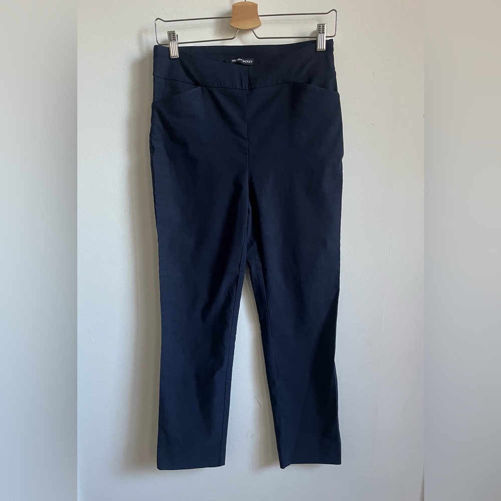 Hillary Radley Small Navy Ankle Pull on Pants Straight Skinny Office career